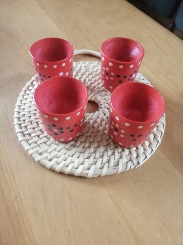 Eierbecher holz rot mit - 4,