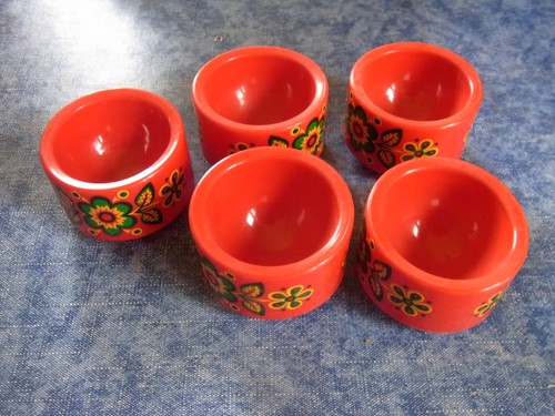 Eierbecher retro rot 5stück - retro,